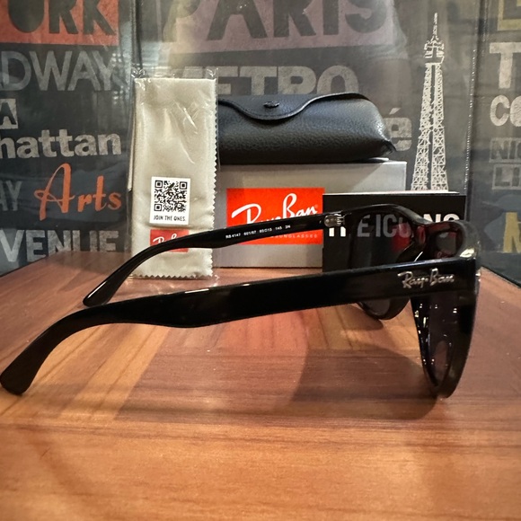RayBan 4147 Boyfriend 601/87 polished Black/dark grey lens 60mm main image 4